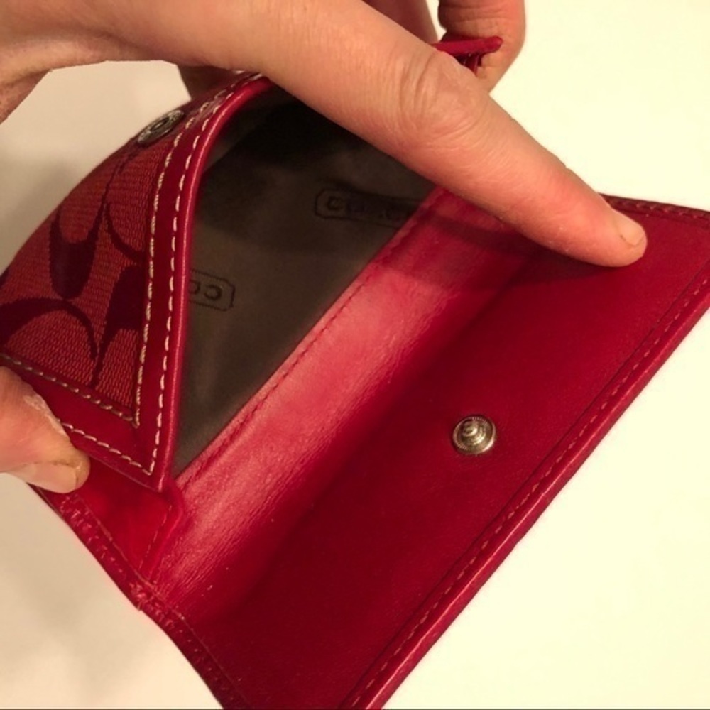 Coach vintage y2k rare Signature red compact mini wallet - Picture 3 of 13